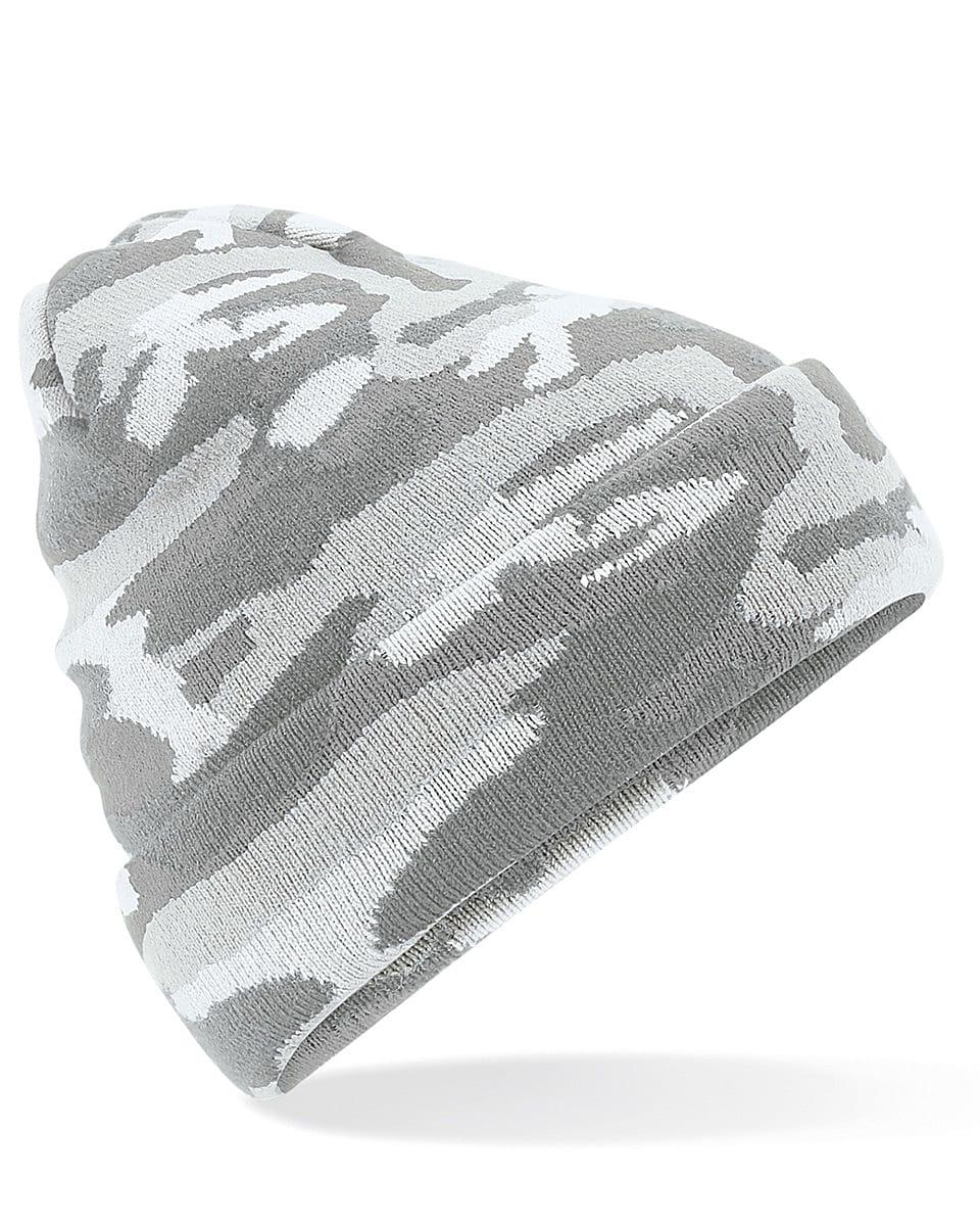 Beechfield Camo Cuffed Beanie Hat in Artic Camo (Product Code: B419)
