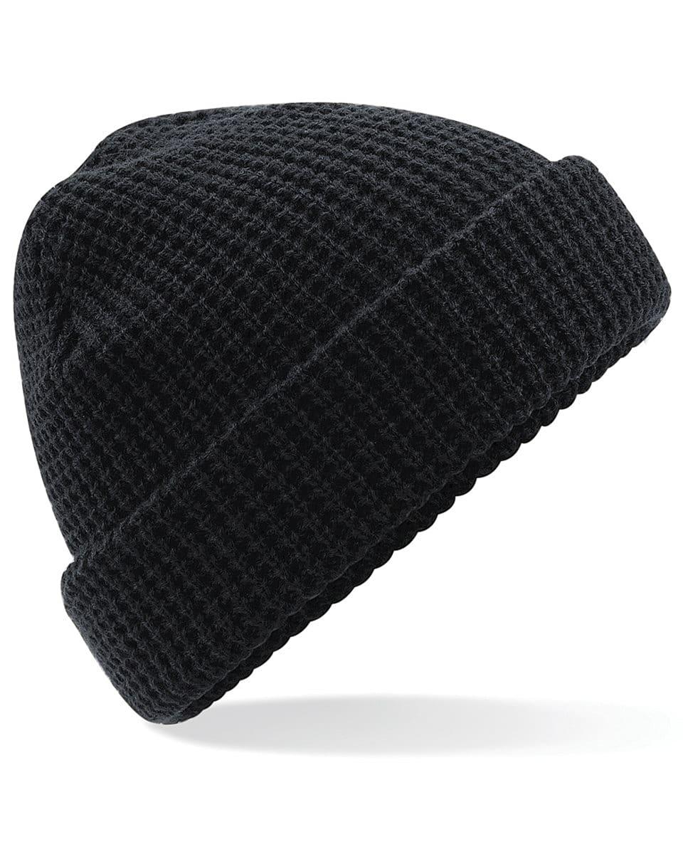Beechfield Classic Waffle Knit Beanie Hat in Black (Product Code: B422)
