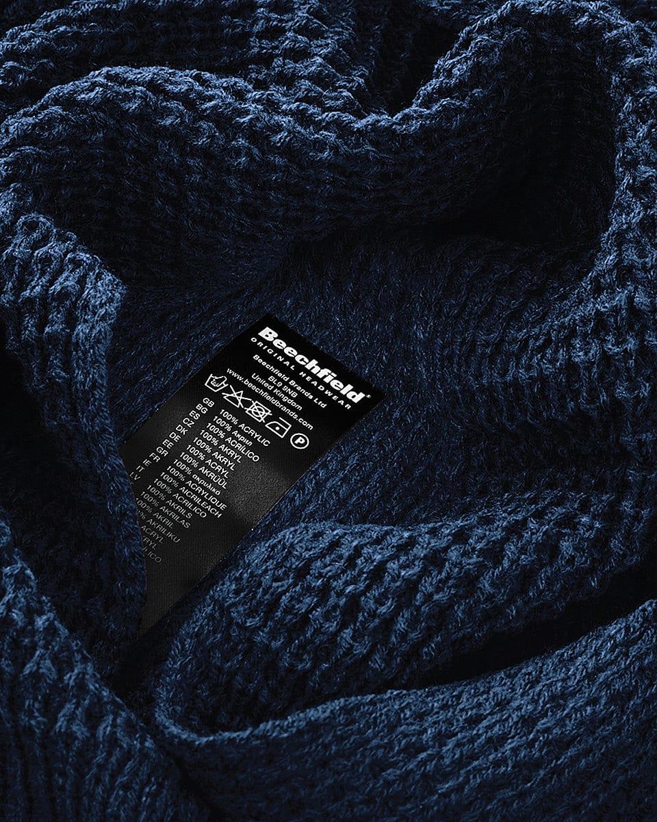 Beechfield Classic Waffle Knitt Scarf in French Navy (Product Code: B424)