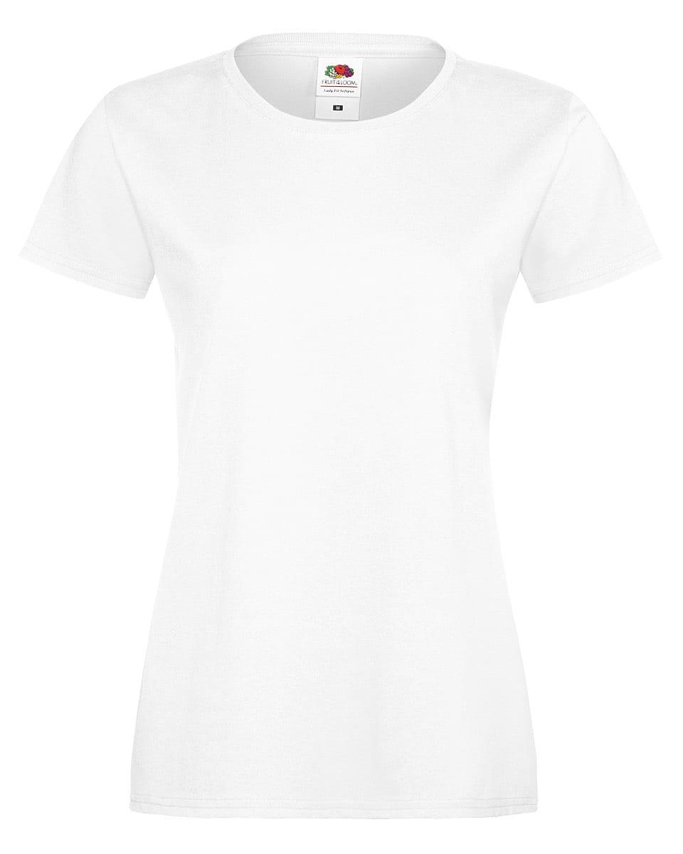 Fruit Of The Loom Womens Softspun T-Shirt in White (Product Code: 61414)