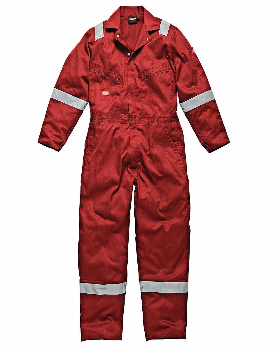 Dickies Hi-Viz Stripe Coverall in Red (Product Code: WD2279)