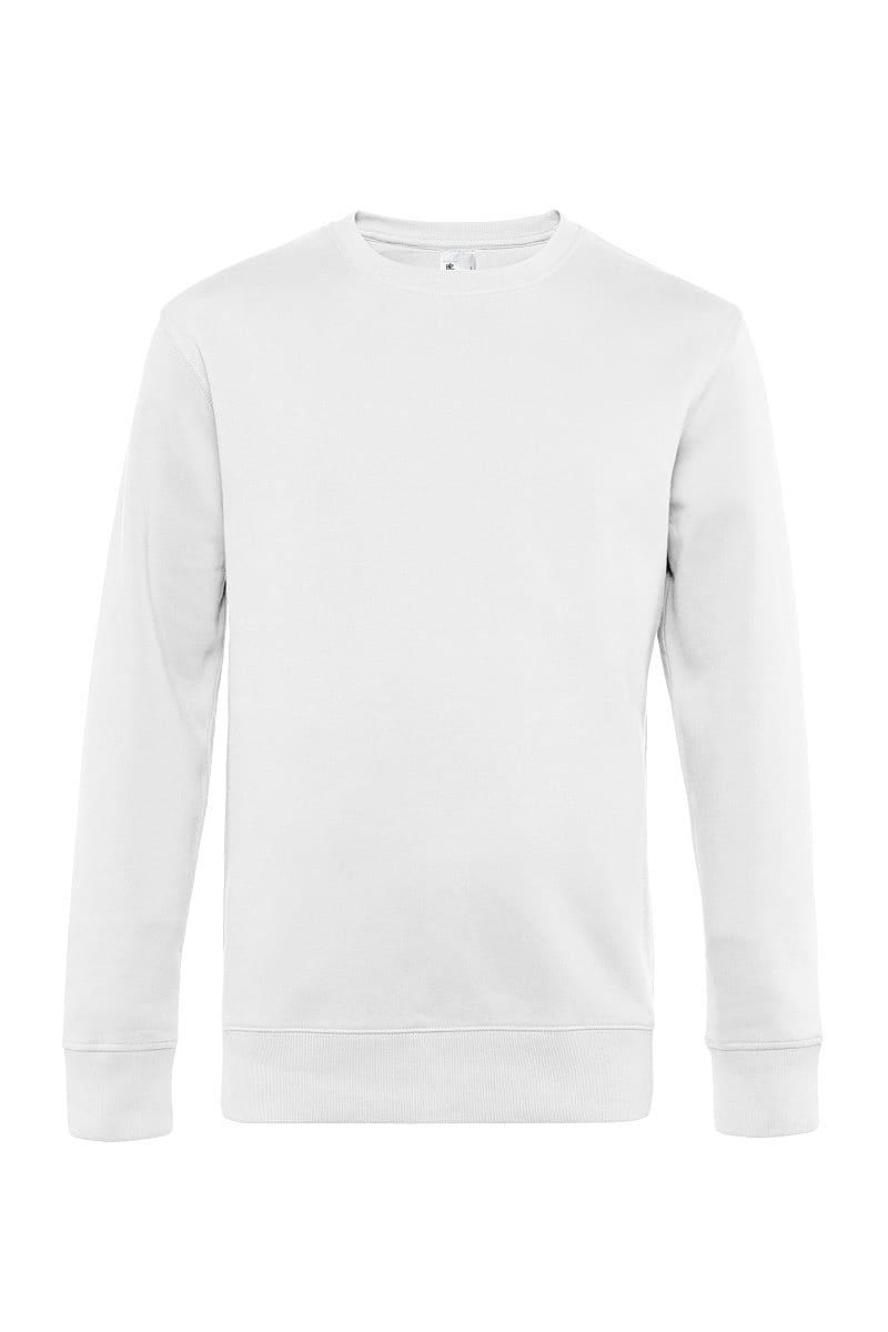 B&C Mens King Crew Neck Sweatshirt in White (Product Code: WU01K)