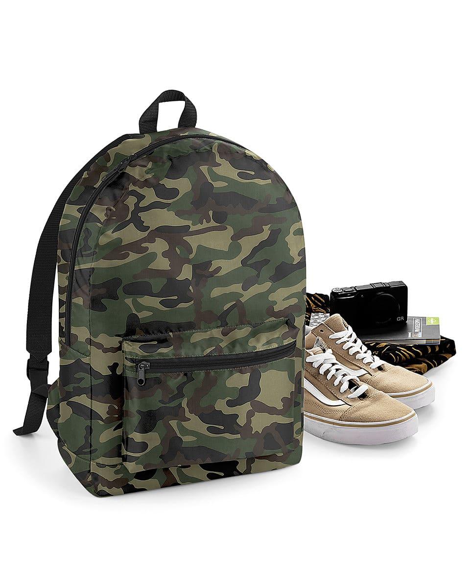 Bagbase Packaway Backpack in Jungle Camo / Black (Product Code: BG151)