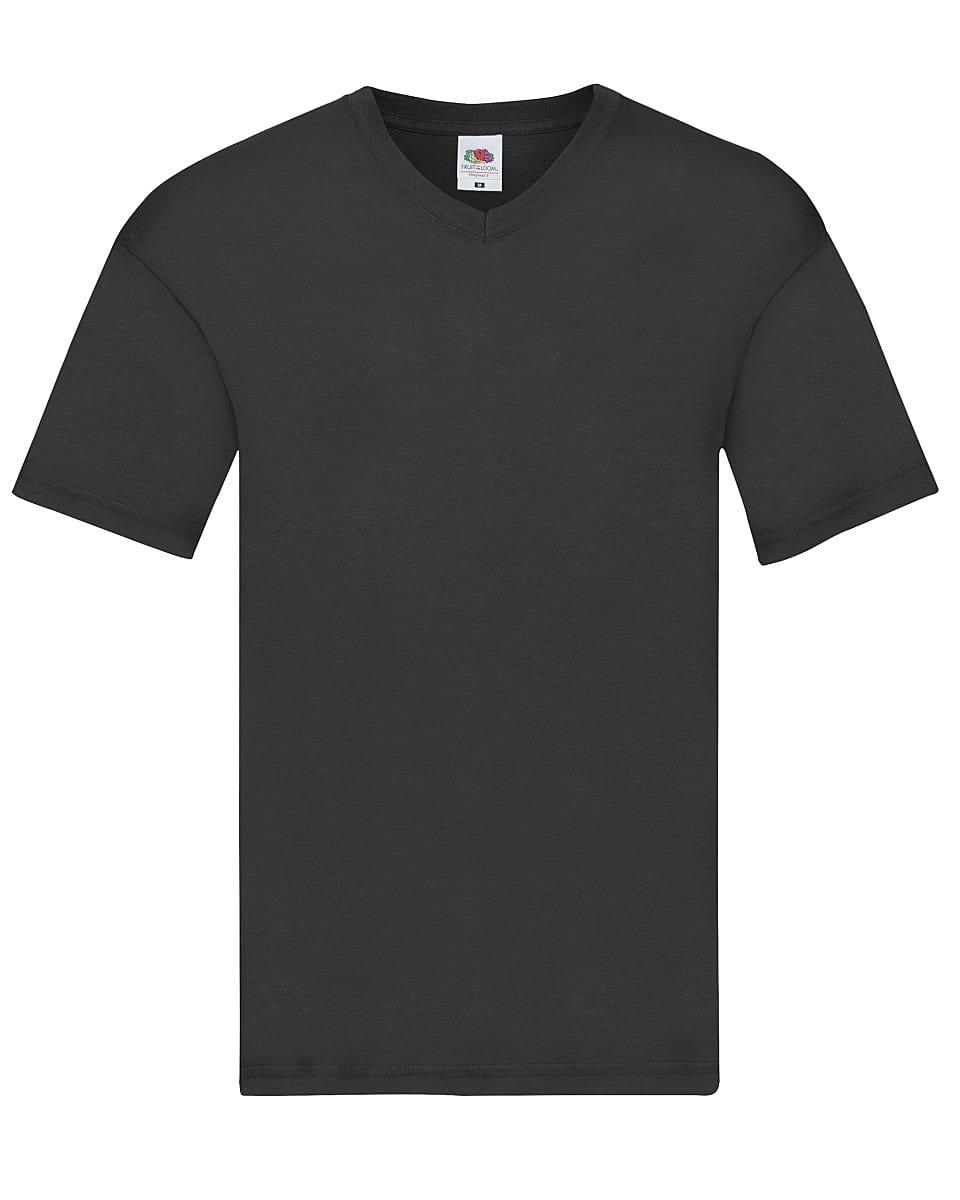 Fruit Of The Loom Mens Original V-Neck T-Shirt in Black (Product Code: 61426)