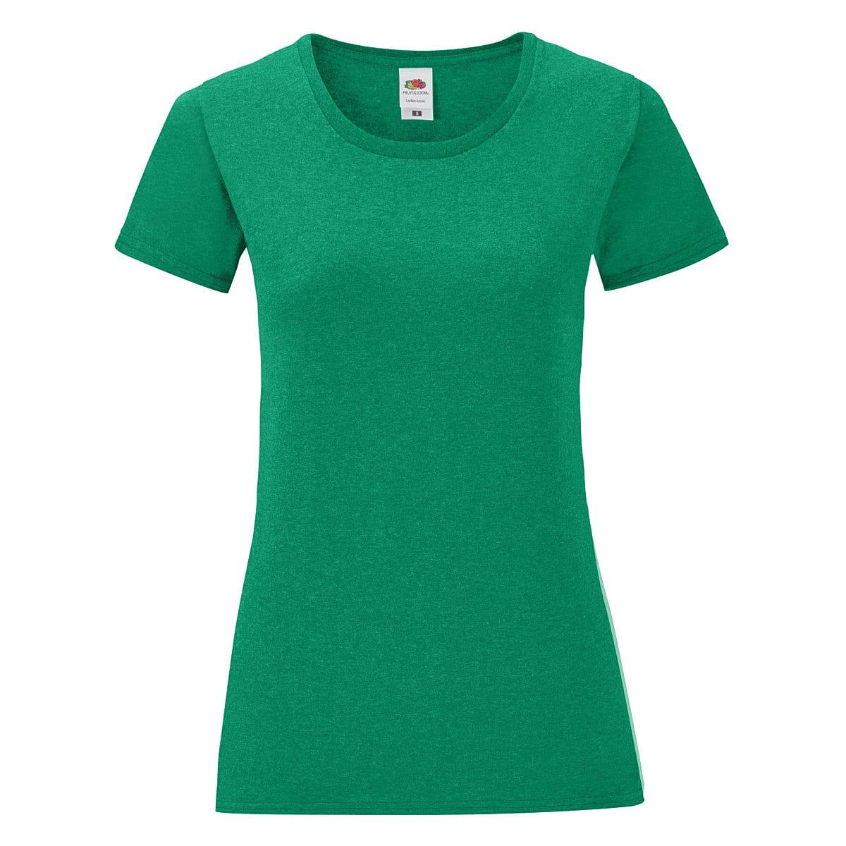 Fruit Of The Loom Womens Iconic T-Shirt in Retro Heather Green (Product Code: 61432)