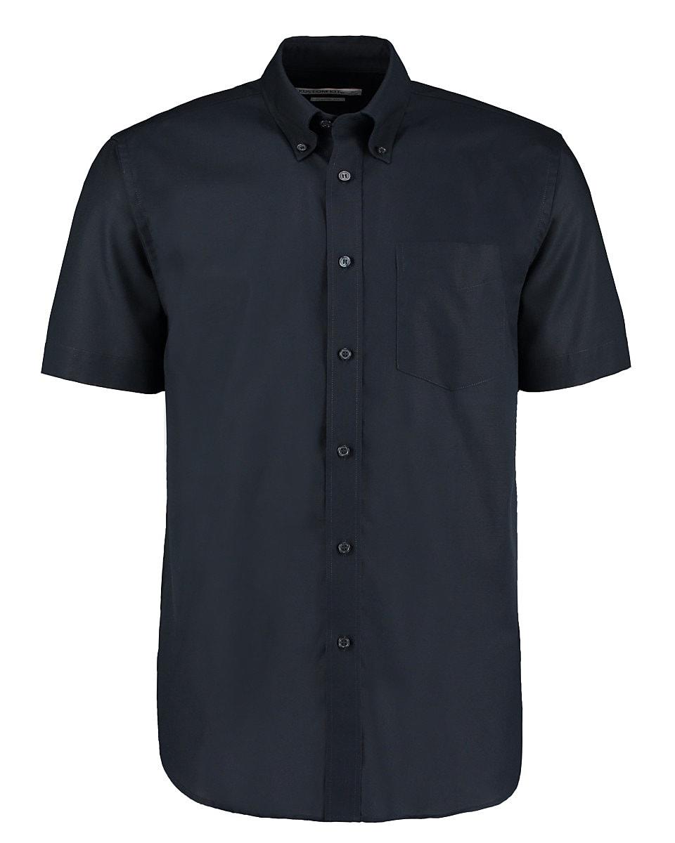 Kustom Kit Mens Workwear Oxford Short-Sleeve Shirt in French Navy (Product Code: KK350)