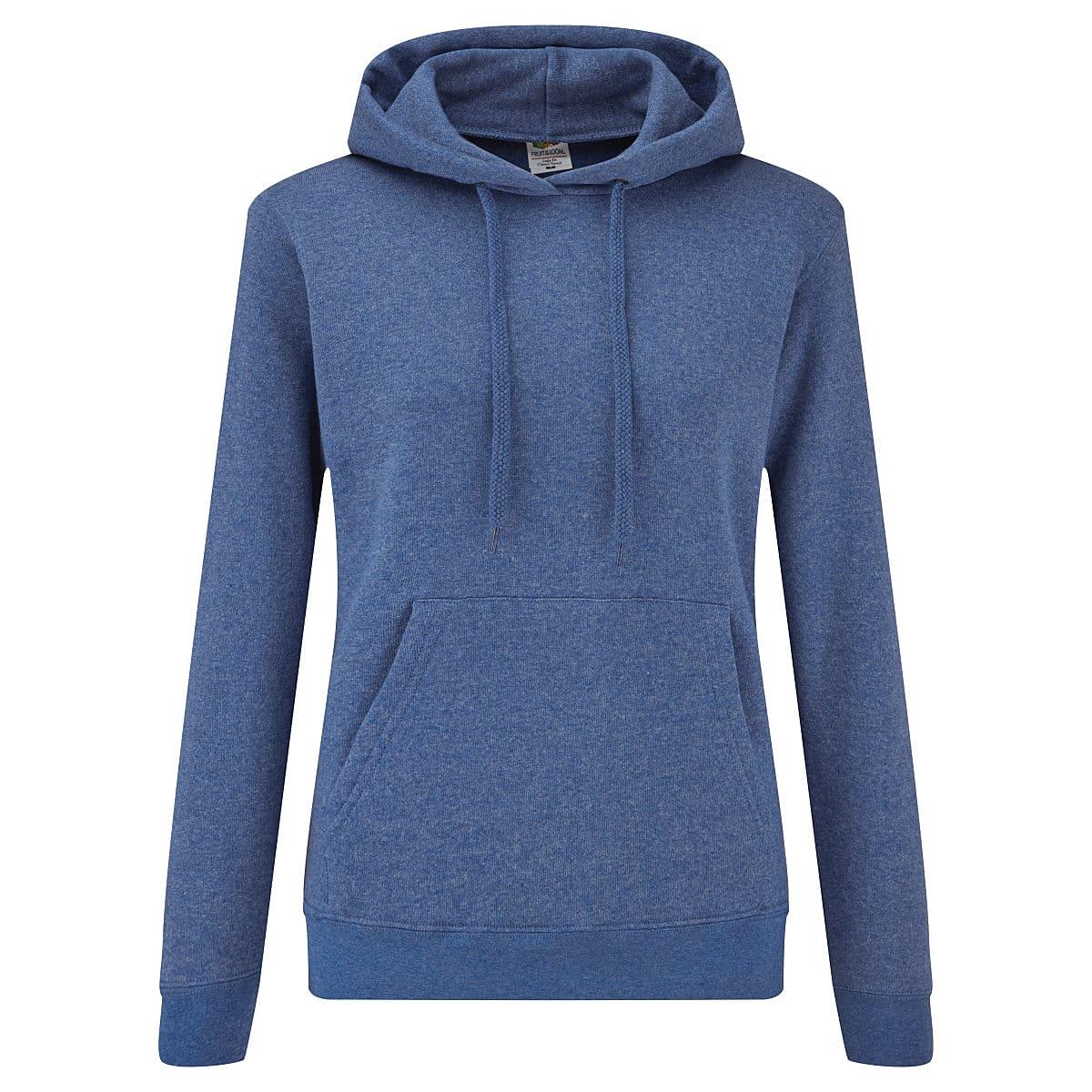Fruit Of The Loom Lady-Fit Classic Hoodie in Retro Heather Royal (Product Code: 62038)