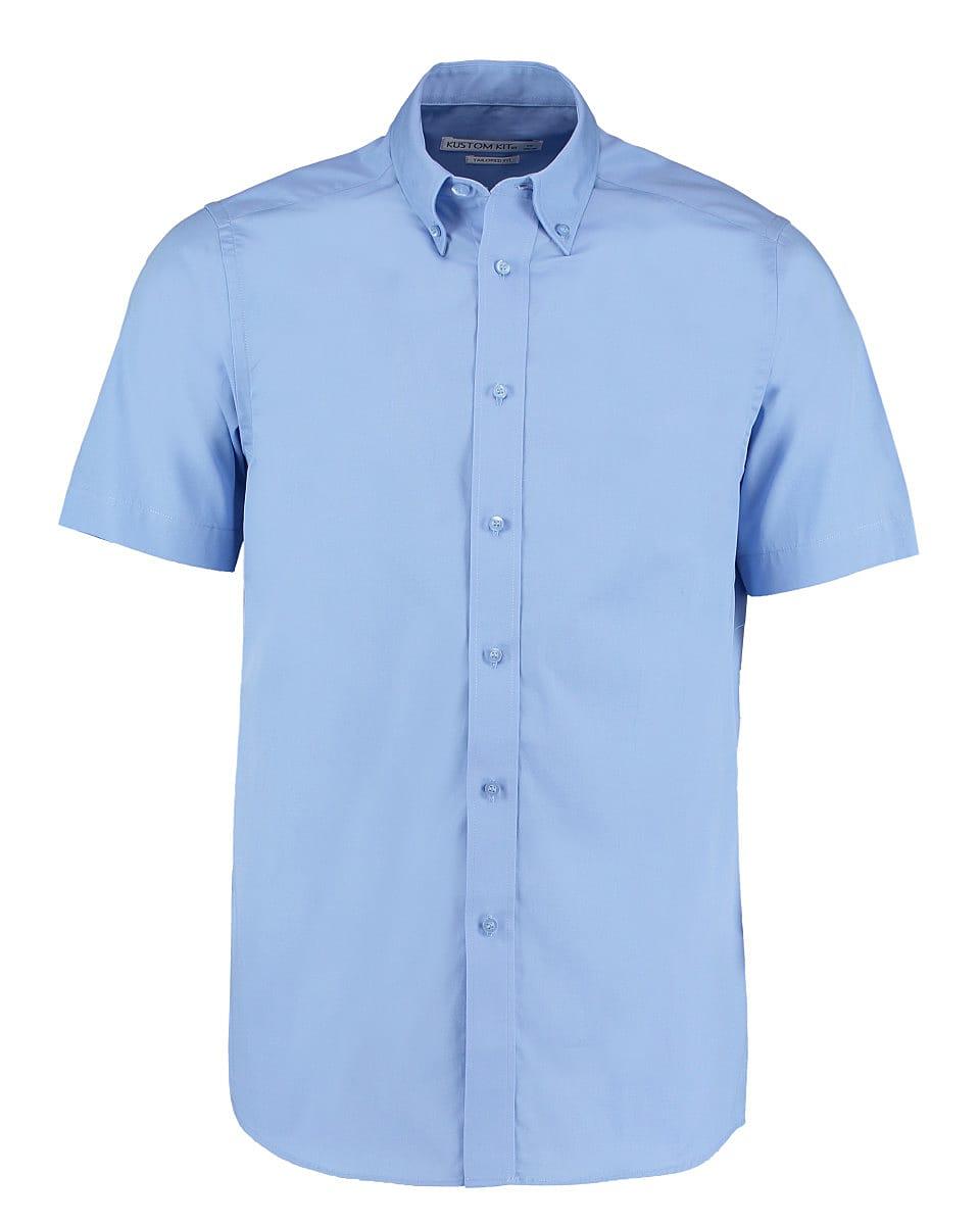 Kustom Kit Mens City Short-Sleeve Business Shirt in Light Blue (Product Code: KK385)