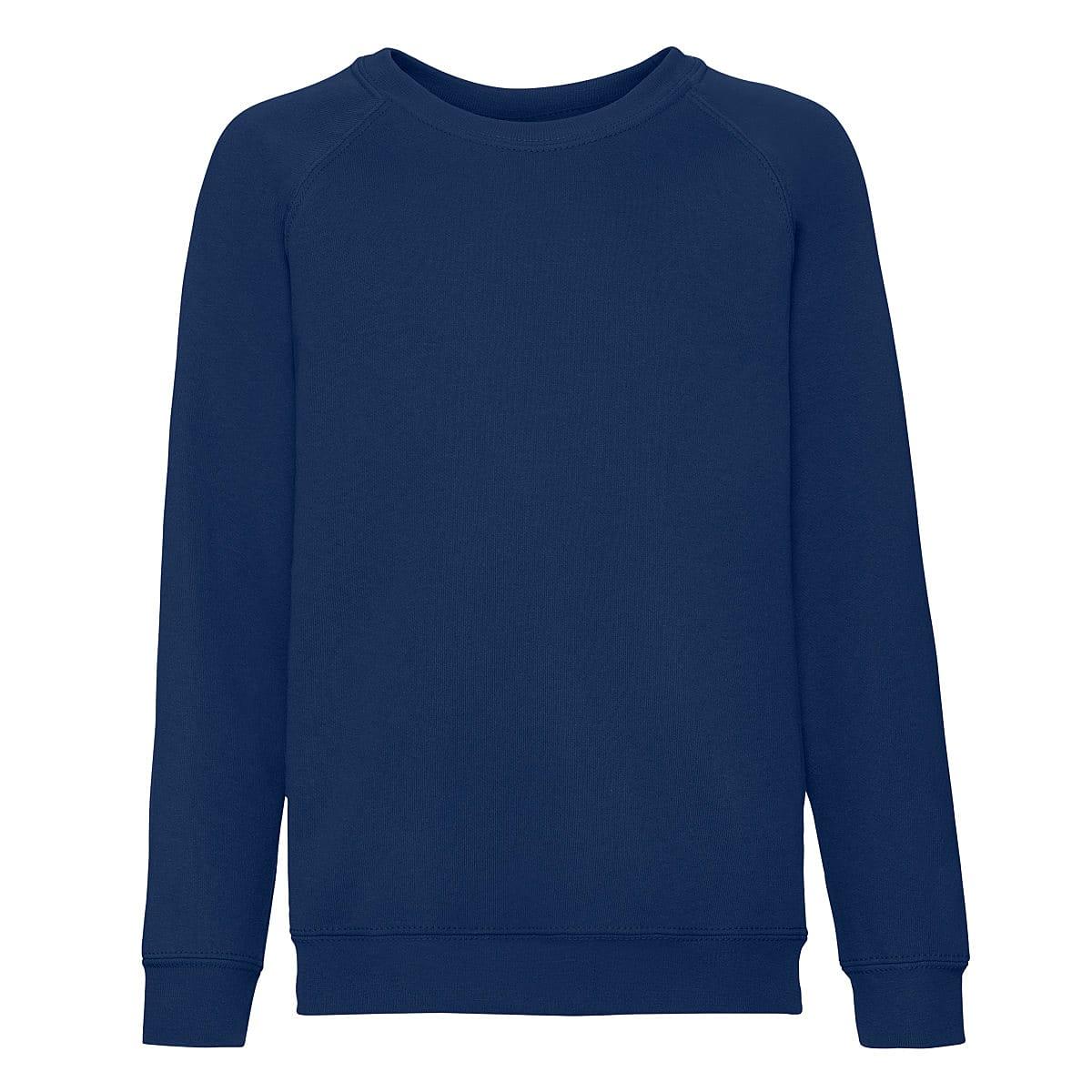 Fruit Of The Loom Childrens Raglan Sleeve Sweatshirt in Navy Blue (Product Code: 62039)