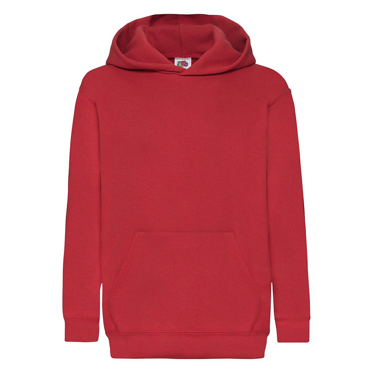 Fruit Of The Loom Childrens Hoodie in Red (Product Code: 62043)