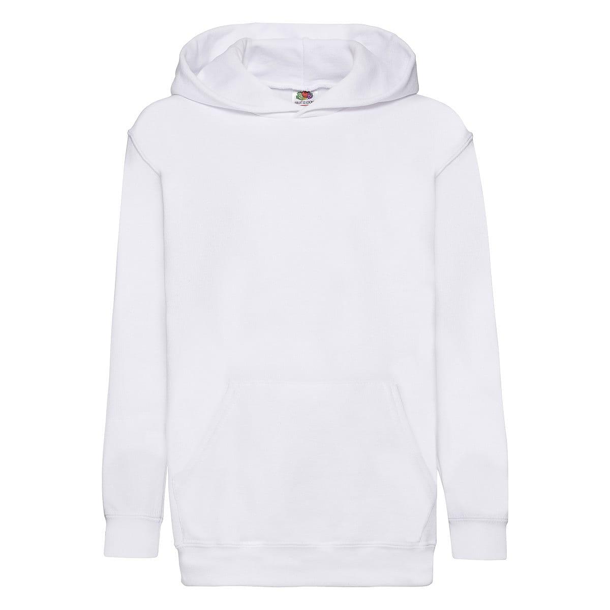 Fruit Of The Loom Childrens Hoodie in White (Product Code: 62043)