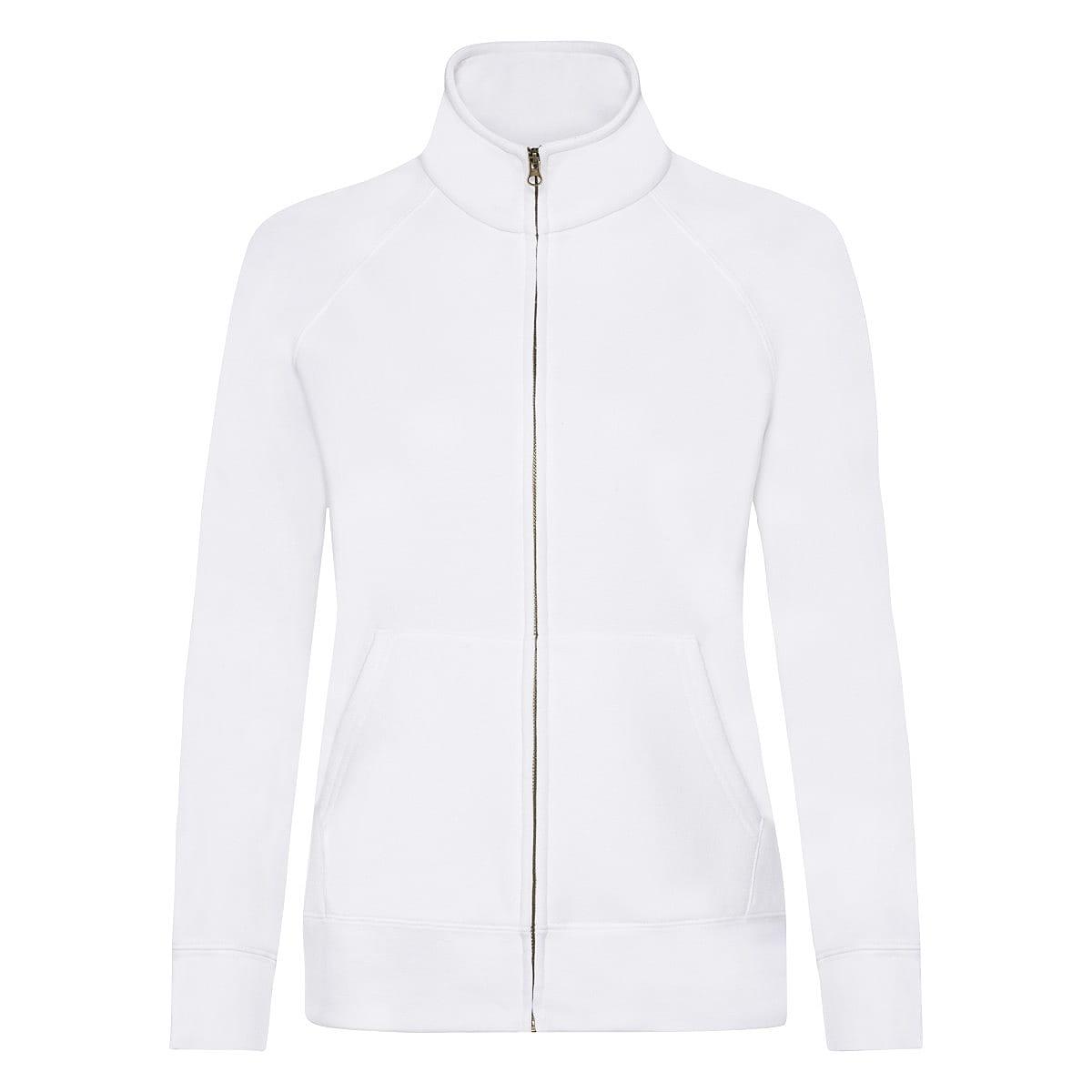 Fruit Of The Loom Lady-Fit Sweat Jacket in White (Product Code: 62116)