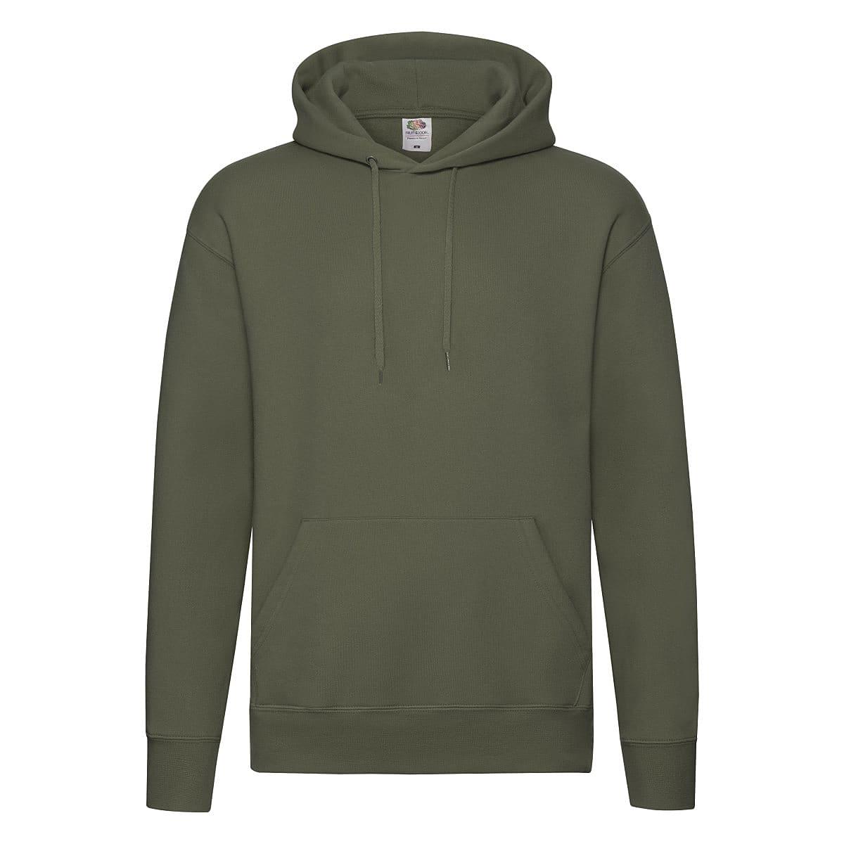 Fruit Of The Loom Mens Premium Hoodie in Classic Olive (Product Code: 62152)