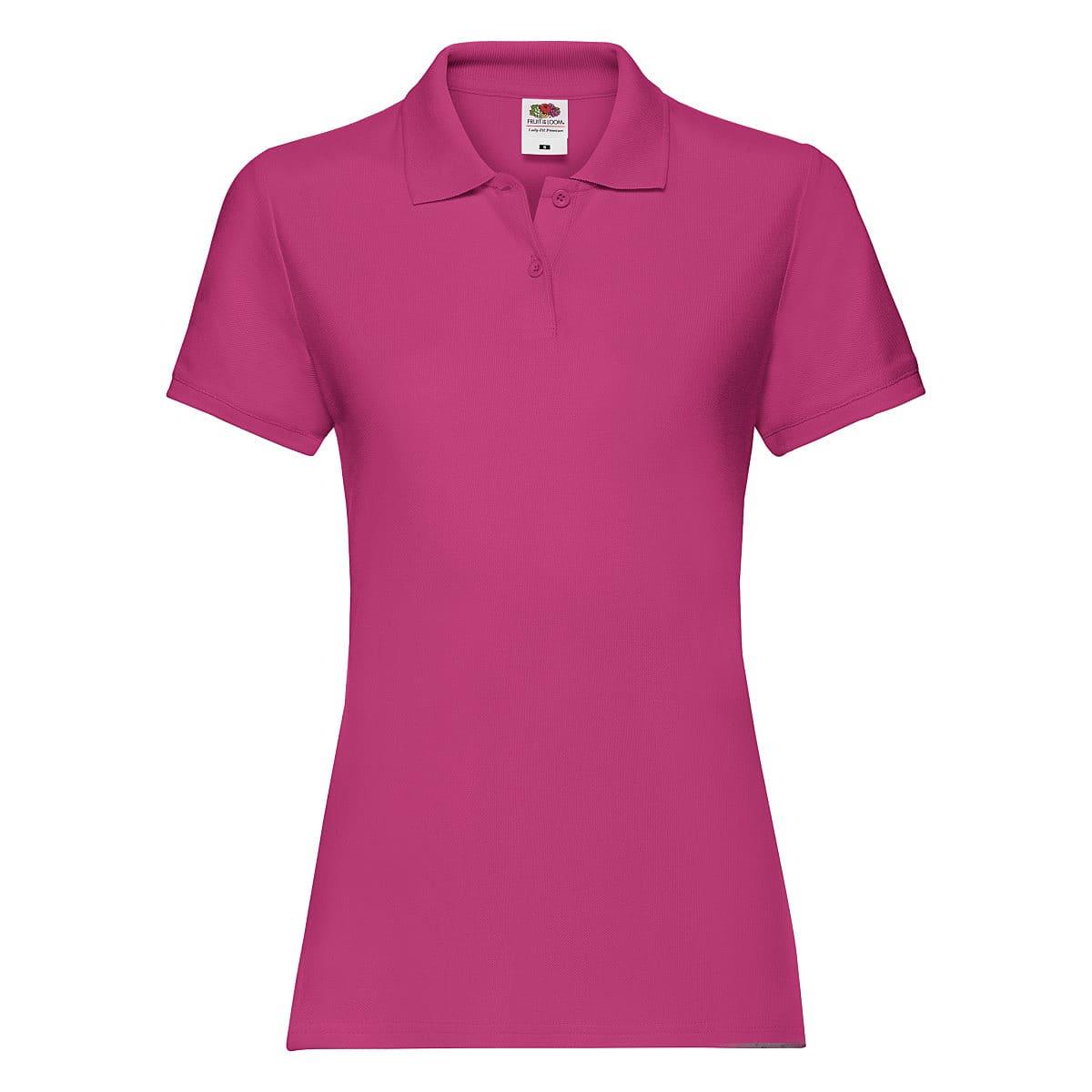 Womens FOTL Lady-Fit Premium Polo T Shirt-Black-Medium