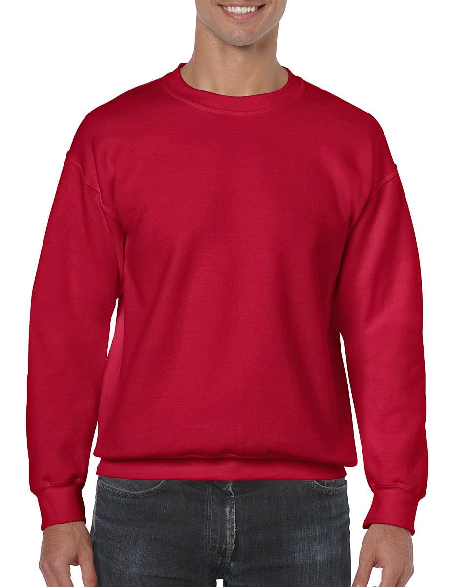 Gildan Heavy Blend Adult Crewneck Sweatshirt in Cherry Red (Product Code: 18000)