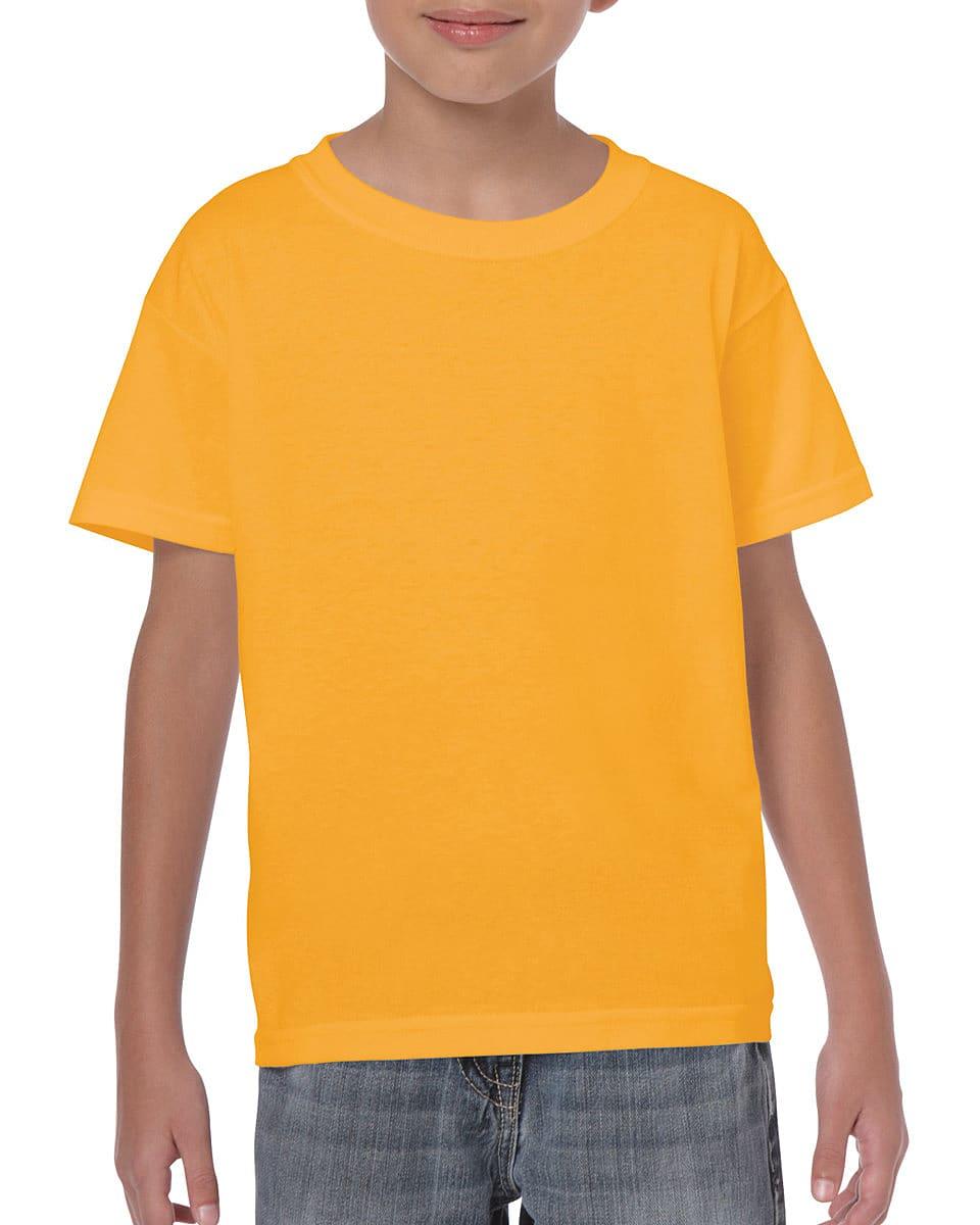 Gildan Childrens Heavy Cotton T-Shirt in Gold (Product Code: 5000B)