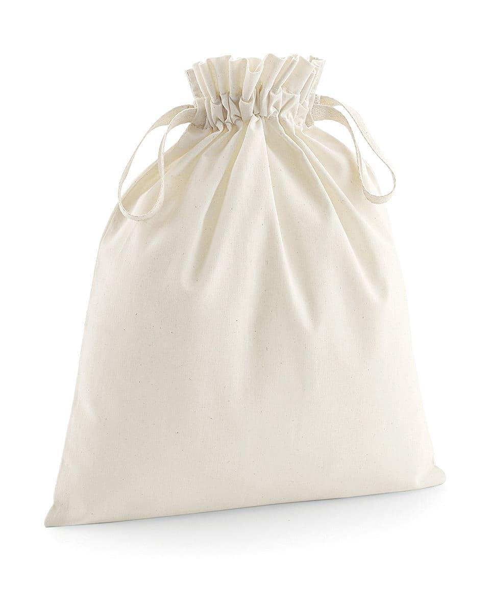 Westford Mill Soft Cotton Drawcord Bag in Natural (Product Code: W118)