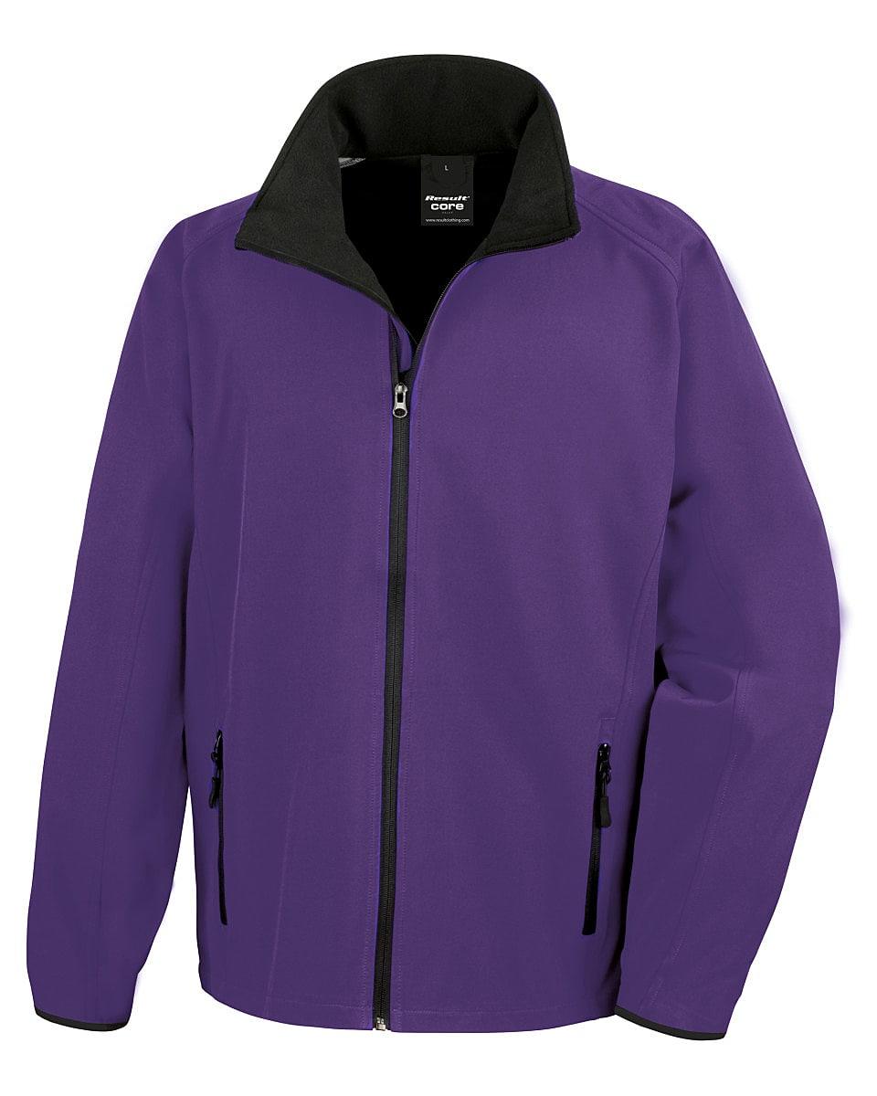 Result Core Mens Printable Softshell Jacket in Purple / Black (Product Code: R231M)
