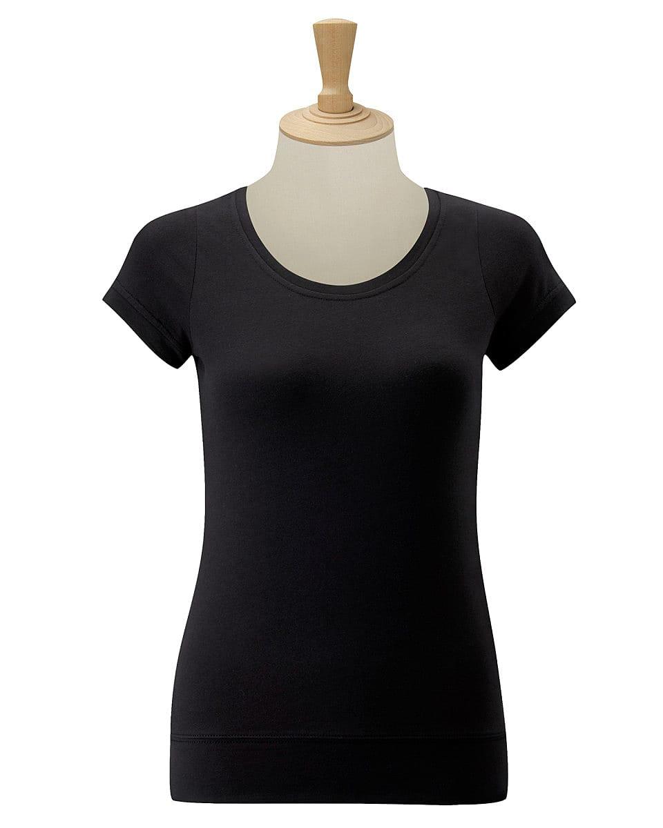 Russell Collection Womens Short-Sleeve Strech Top in Black (Product Code: 991F)