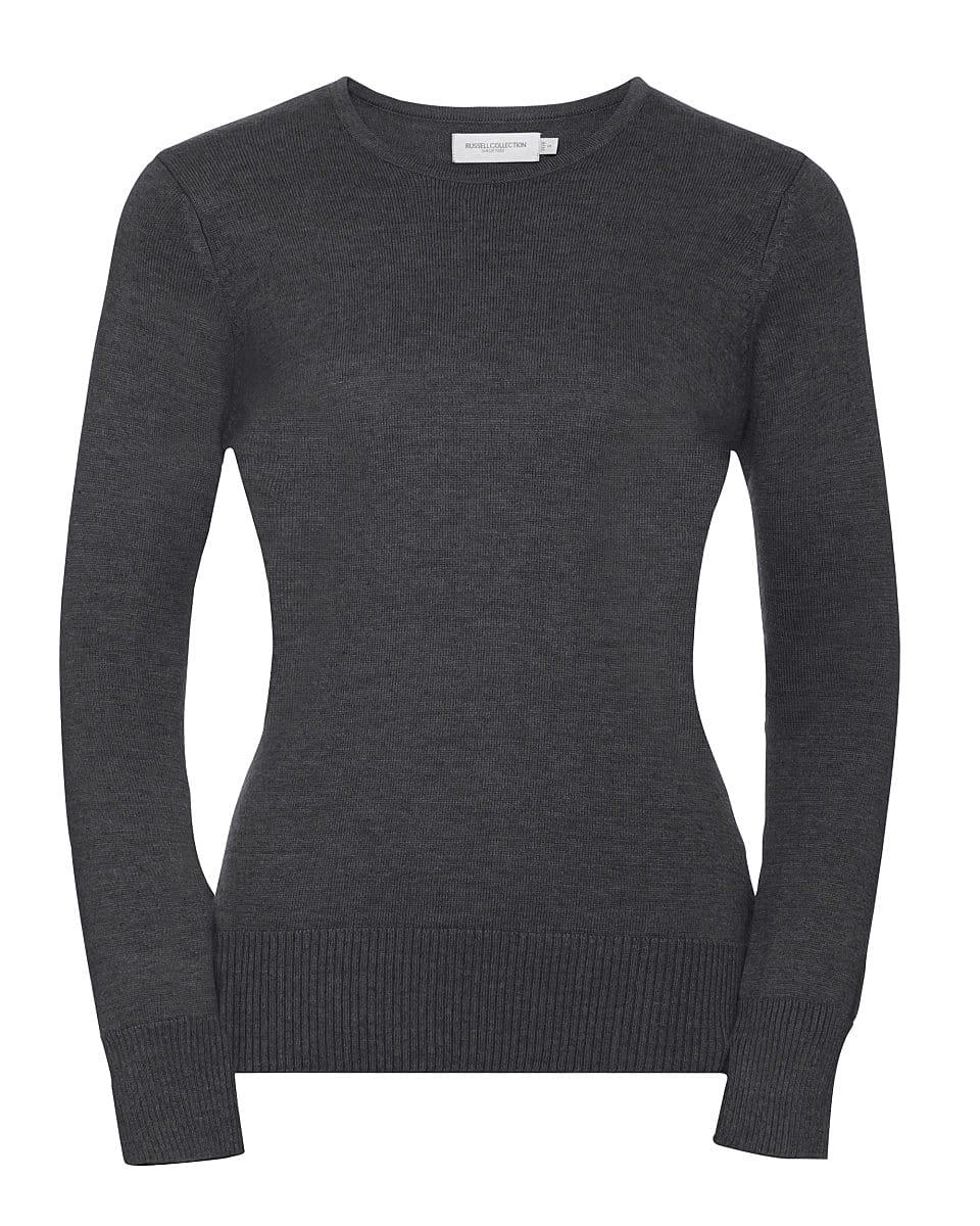 Russell Collection Womens Crew Pullover in Charcoal Marl (Product Code: R717F)