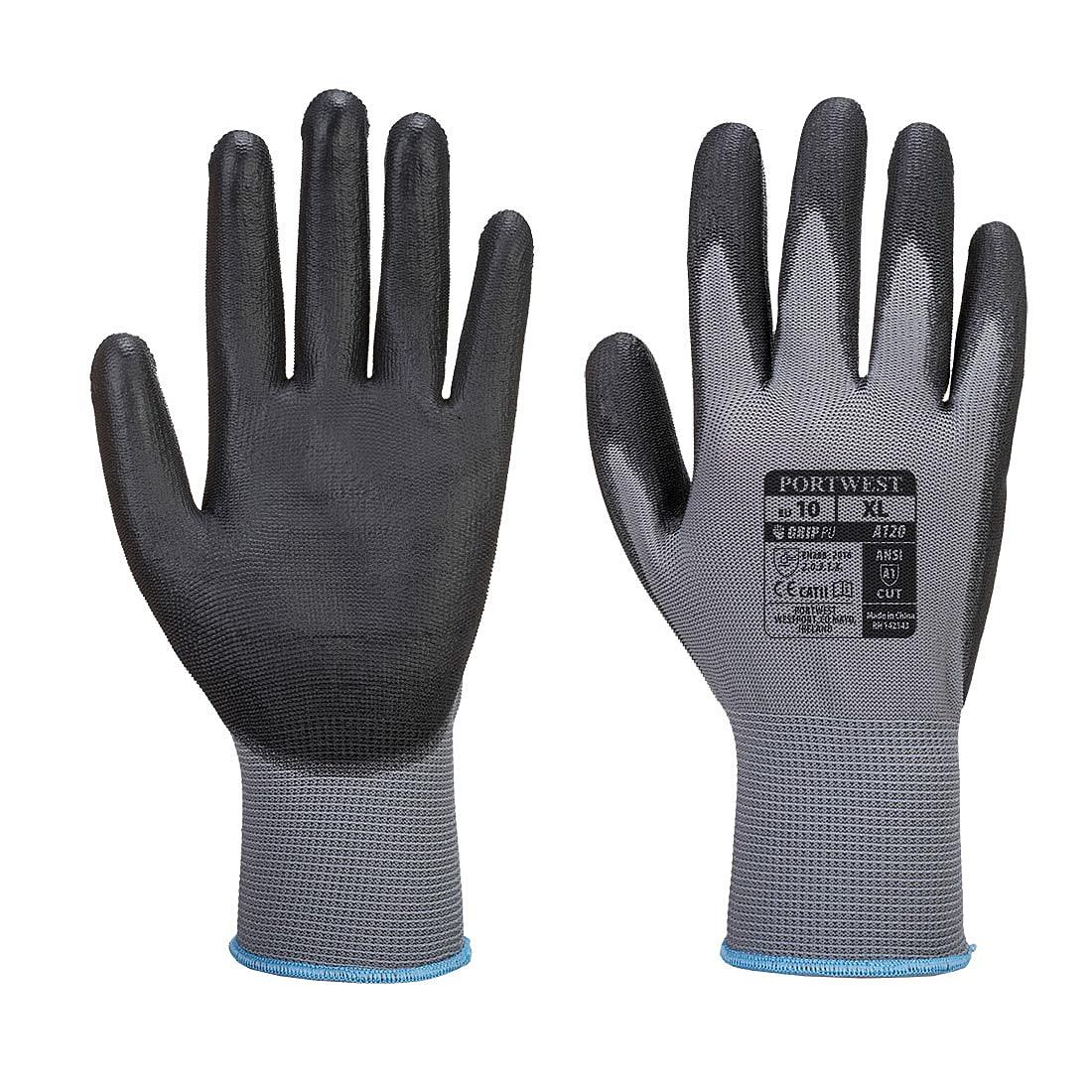 Portwest PU Palm Gloves in Grey / Black (Product Code: A120)