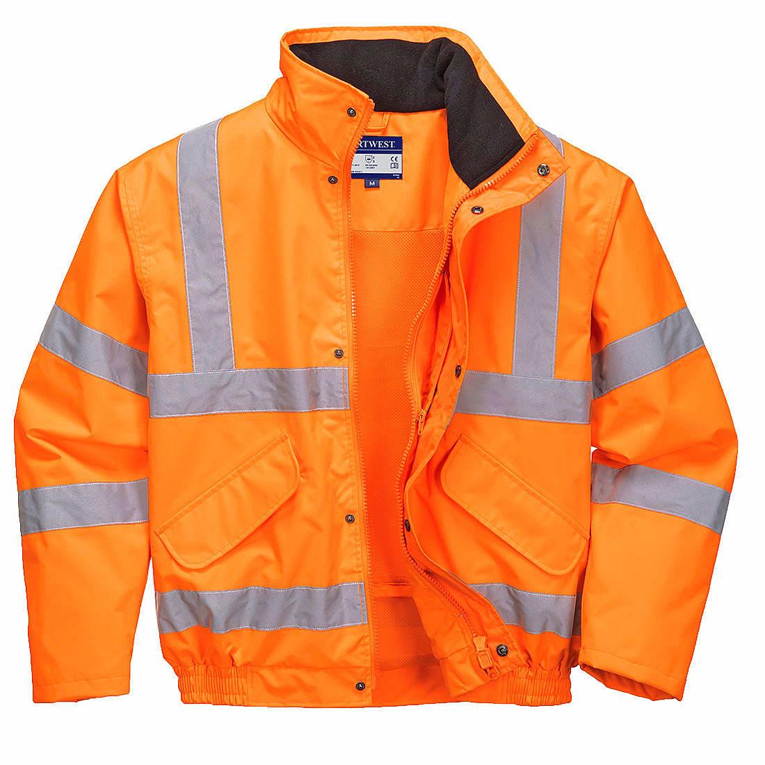 Portwest Hi-Viz Breathable Mesh Lined Jacket in Orange (Product Code: RT62)