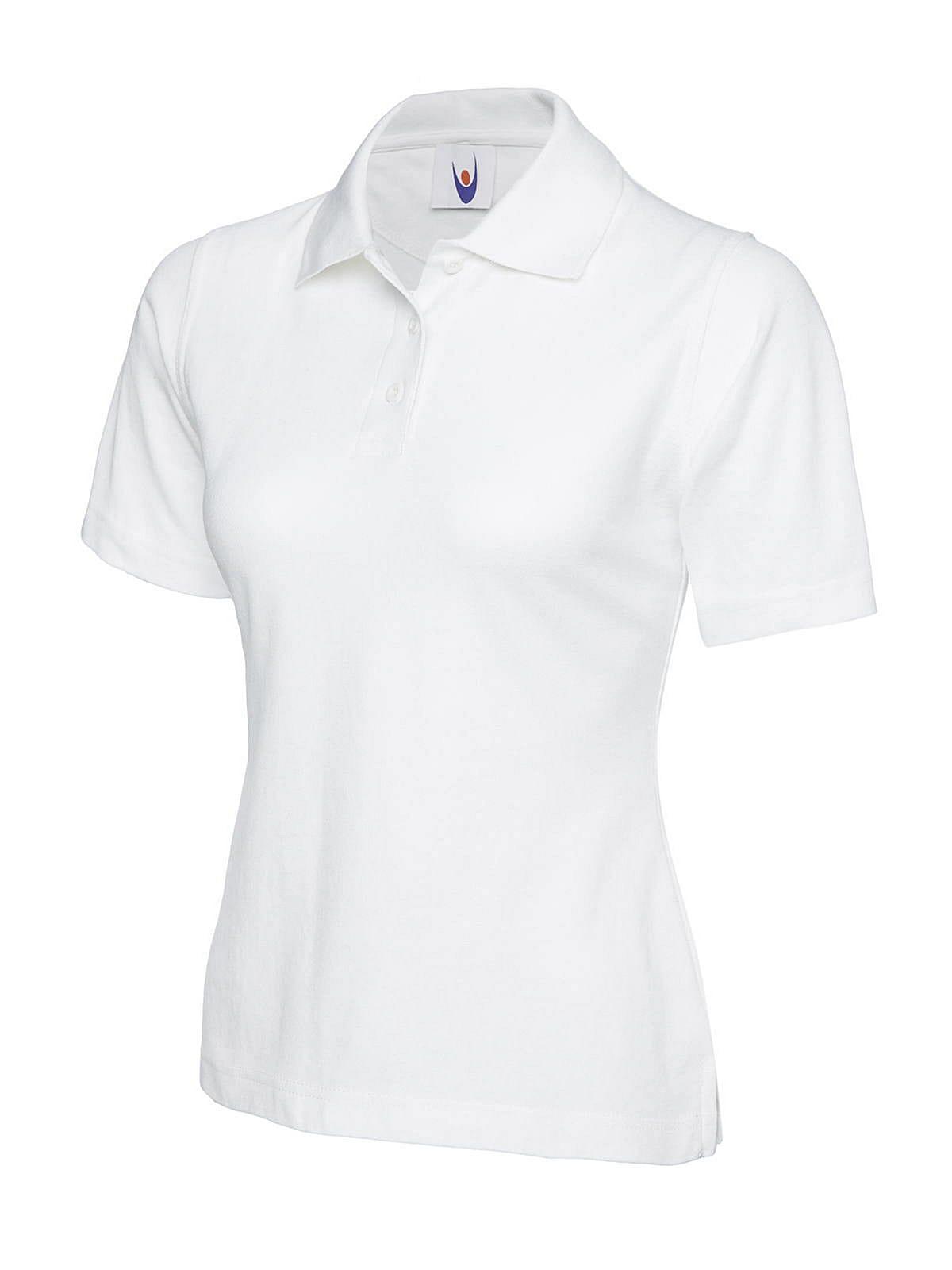 Uneek 220GSM Womens Polo Shirt in White (Product Code: UC106)