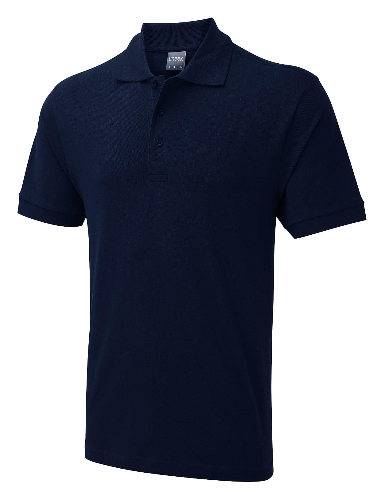 Uneek 180GSM Mens Polo Shirt in French Navy (Product Code: UC114)