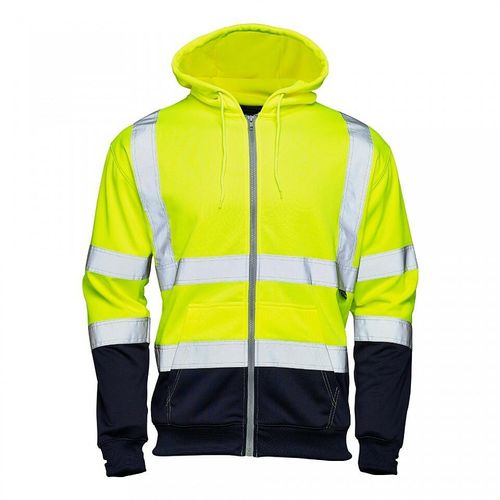 Supertouch Hi-Vis Yellow 2 Tone Zipped Hoodie