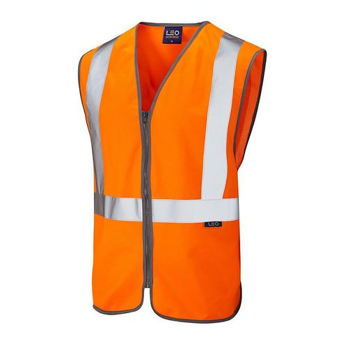 Leo Eggesford ISO 20471 Class 2 Railway Zip Waistcoat Orange