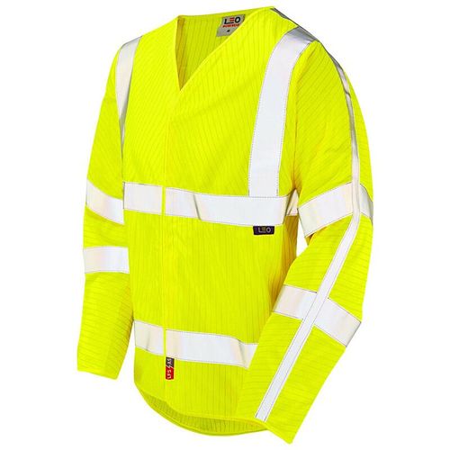 Leo Meshaw ISO 20471 Class 3 LFS Anti-Static Sleeved Waistcoat Yellow