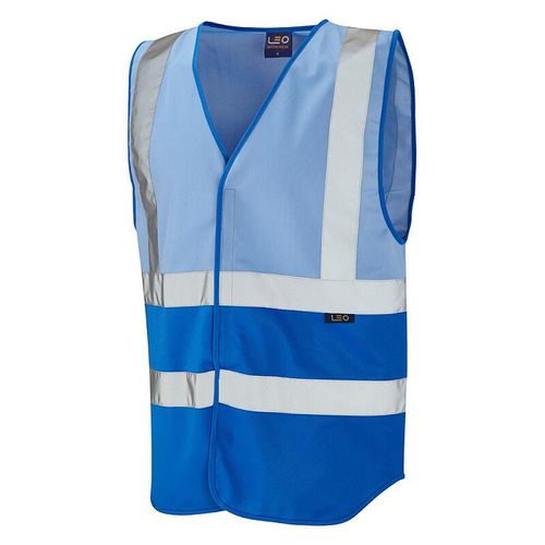 Leo Pilton Single Colour Reflective Waistcoat (Non ISO 20471) Sky/Royal Blue