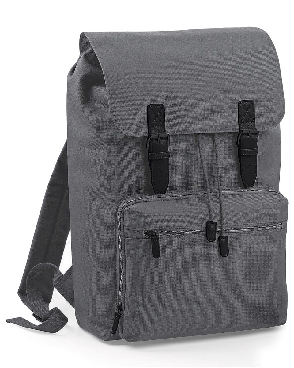 Bagbase Heritage Laptop Backpack in Graphite Grey / Black (Product Code: BG613)