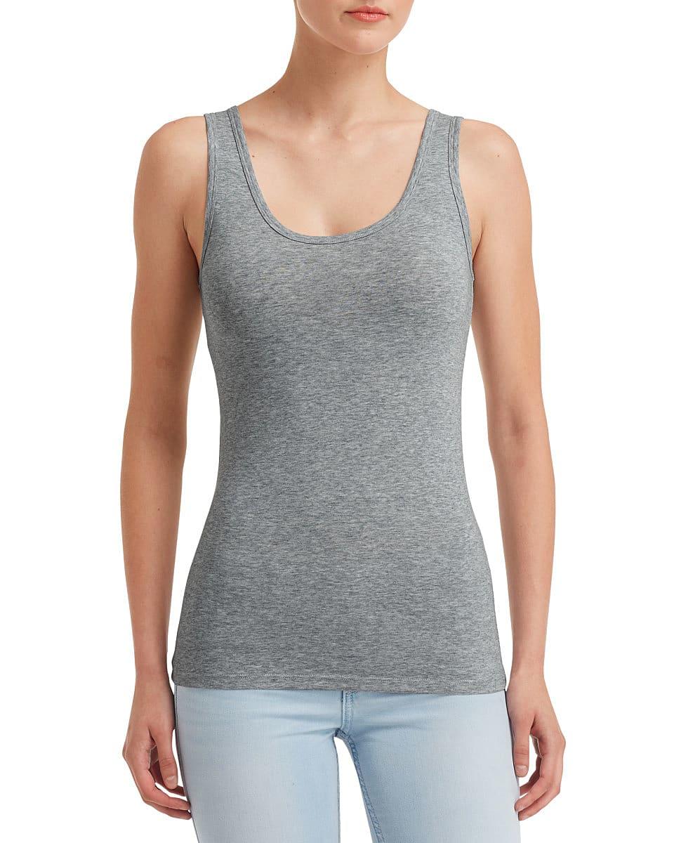 Anvil Womens Stretch Tank in Heather Graphite (Product Code: 2420L)