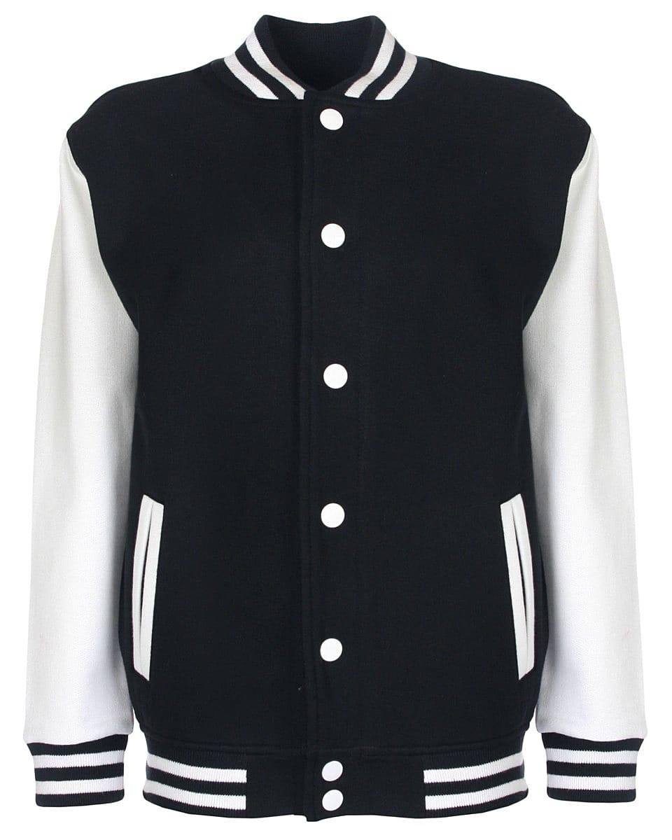 FDM Junior Varsity Jacket in Black / White (Product Code: FV002)
