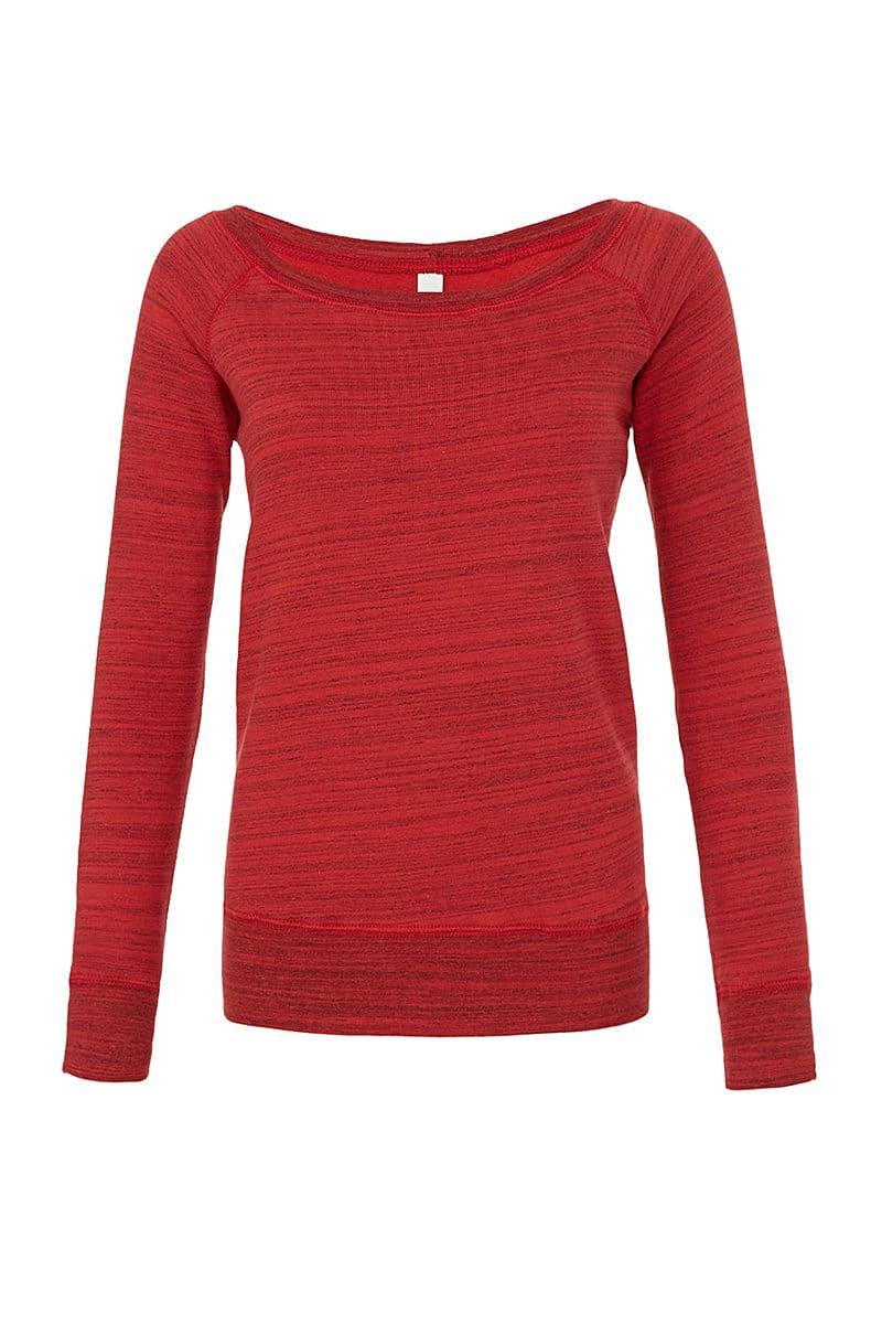 Bella Triblend Slouchy Wideneck Sweatshirt in Dark Red Triblend (Product Code: BE7501)