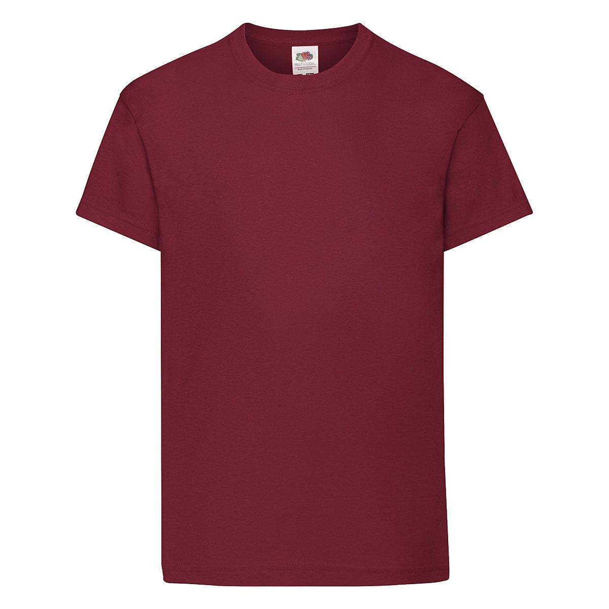 Fruit Of The Loom Kids Original T-Shirt in Brick Red (Product Code: 61019)