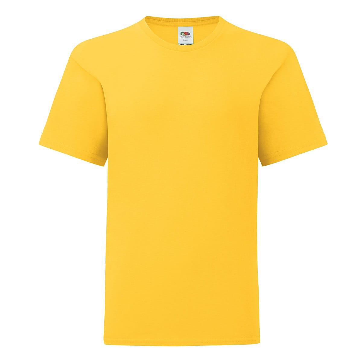Fruit Of The Loom Kids Iconic T-Shirt in Sunflower (Product Code: 61023)
