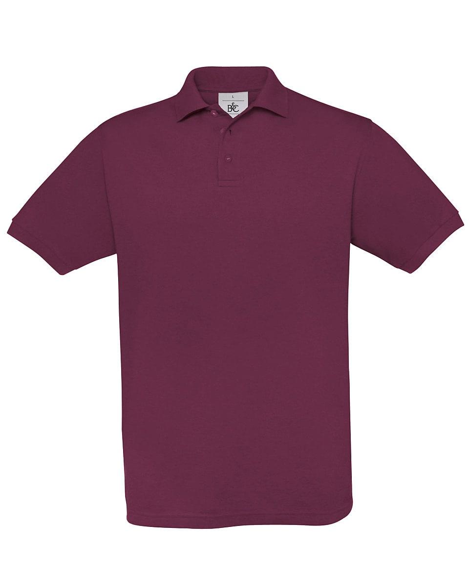 B&C Mens Safran Polo Shirt in Burgundy (Product Code: PU409)