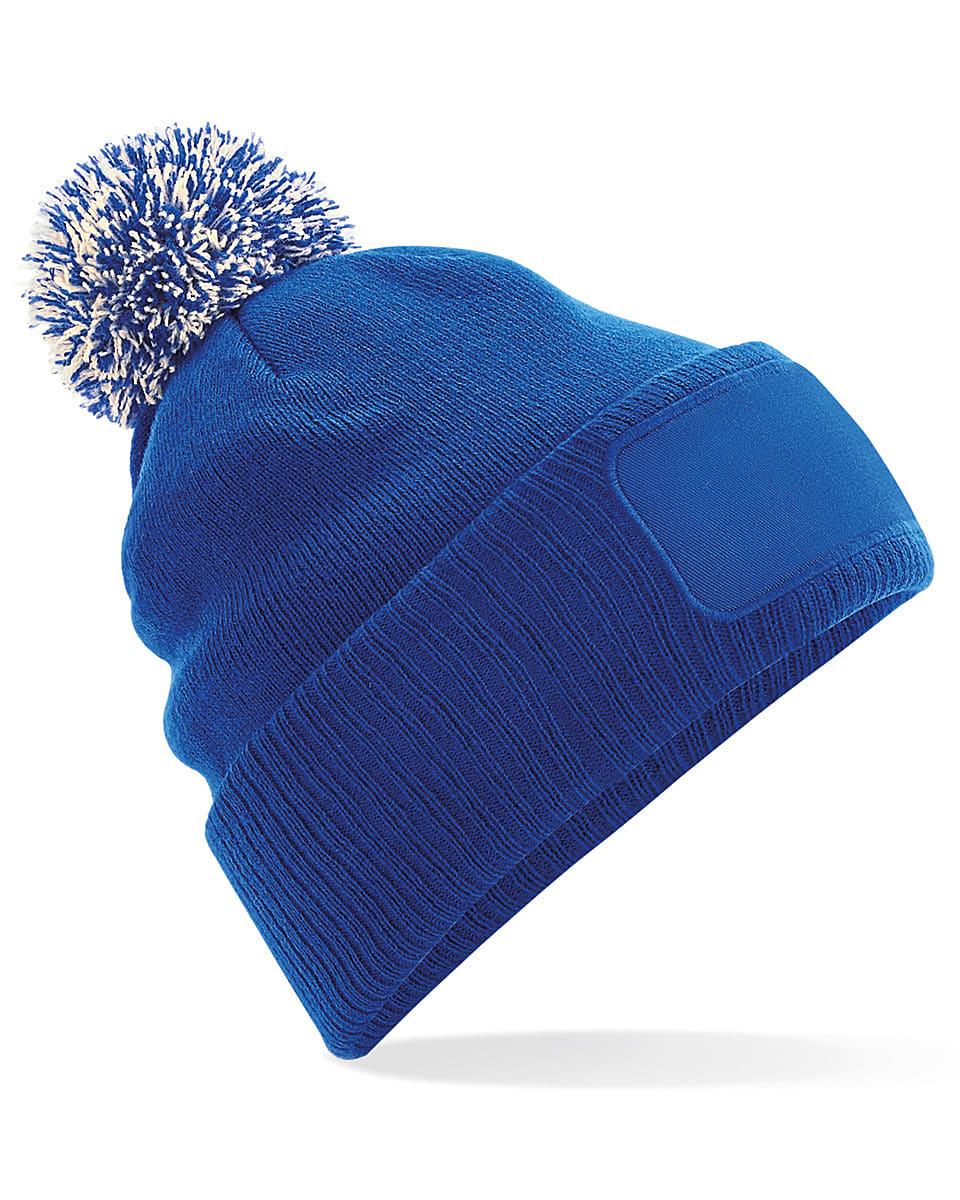 Beechfield Snowstar Printers Beanie Hat in Bright Royal / Off-White (Product Code: B443)