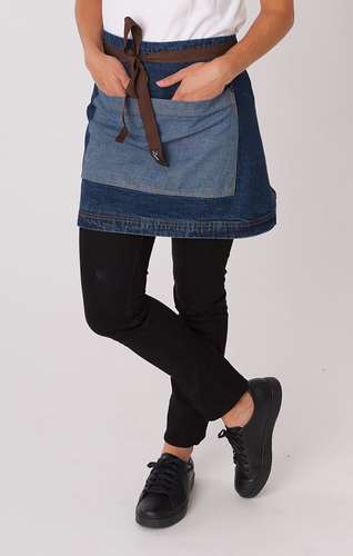 Dennys Washed Denim Contrast Waist Apron