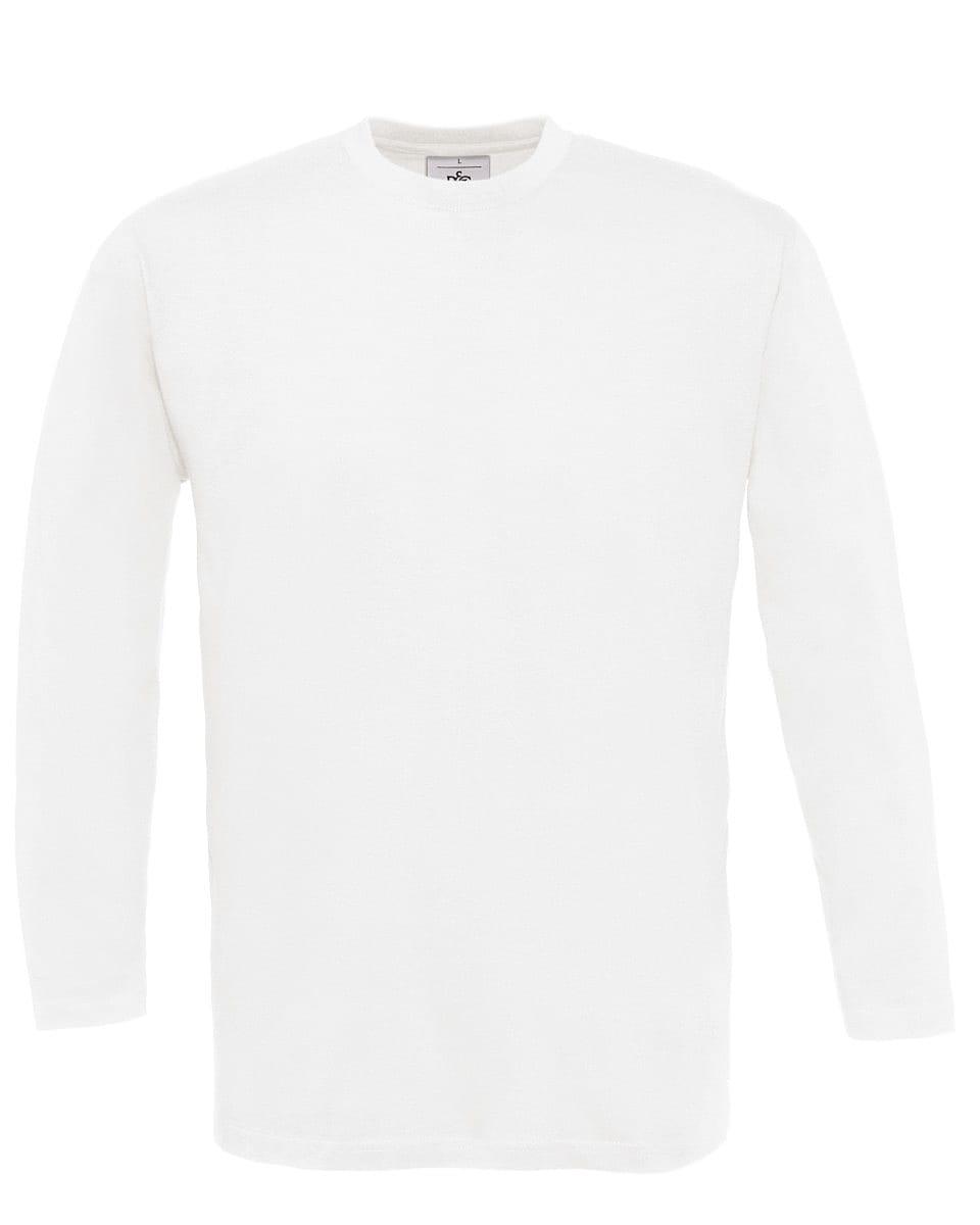 B&C Mens Exact 150 LSL T-Shirt in White (Product Code: TU003)