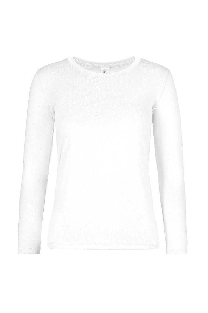 B&C Womens E190 Long-Sleeve Top in White (Product Code: TW08T)