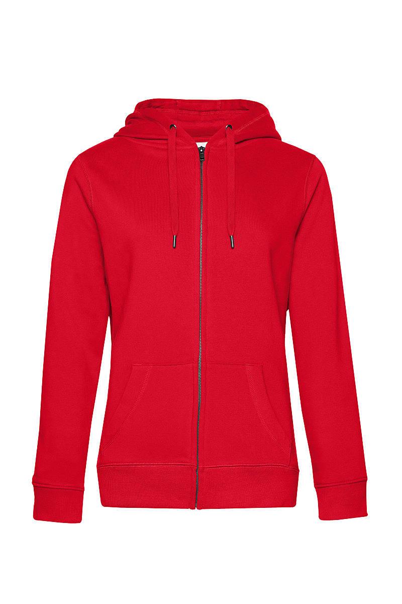 B&C Womens Queen Zipped Hoodie in Red (Product Code: WW03Q)