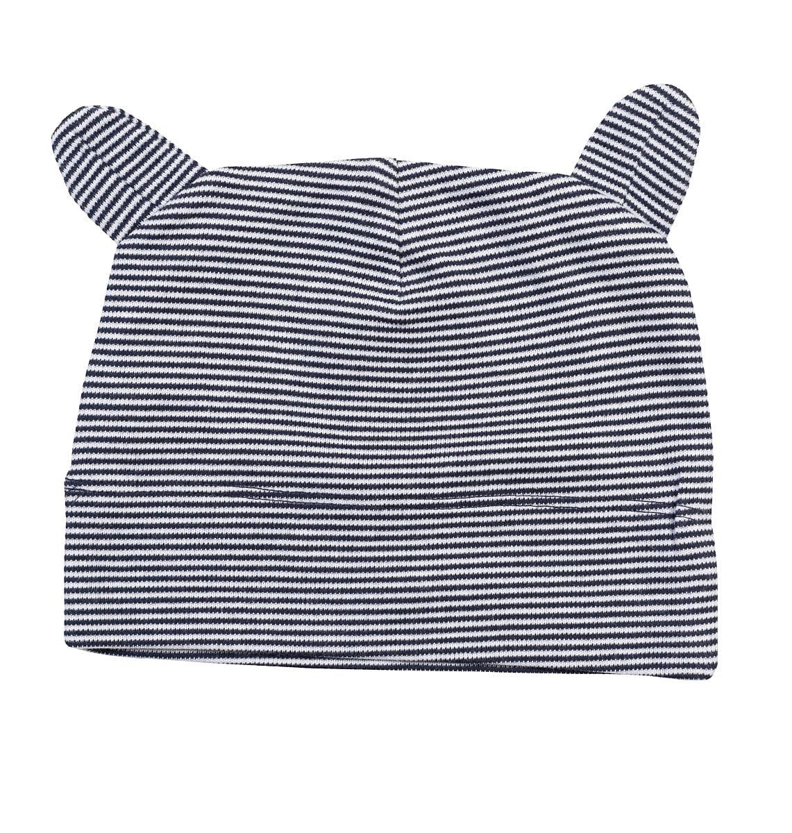 Babybugz Little Hat with Ears in White / Nautical Navy (Product Code: BZ51)