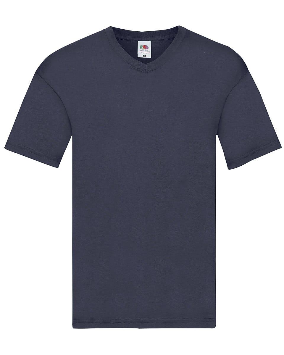 Fruit Of The Loom Mens Original V-Neck T-Shirt in Navy Blue (Product Code: 61426)