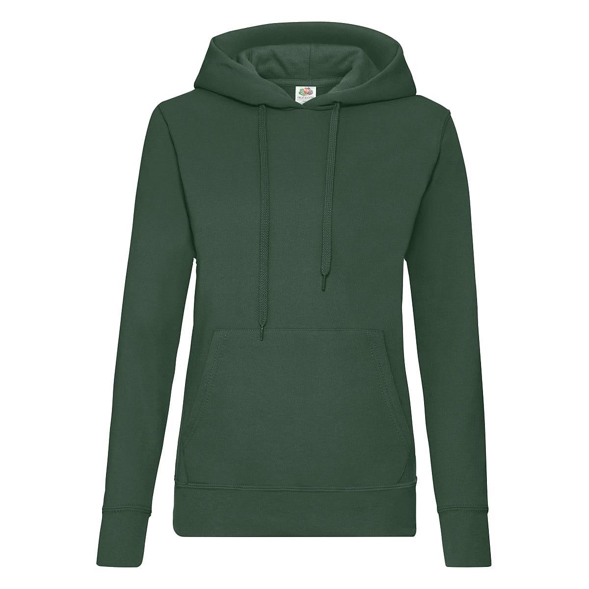 Fruit Of The Loom Lady-Fit Classic Hoodie in Bottle Green (Product Code: 62038)
