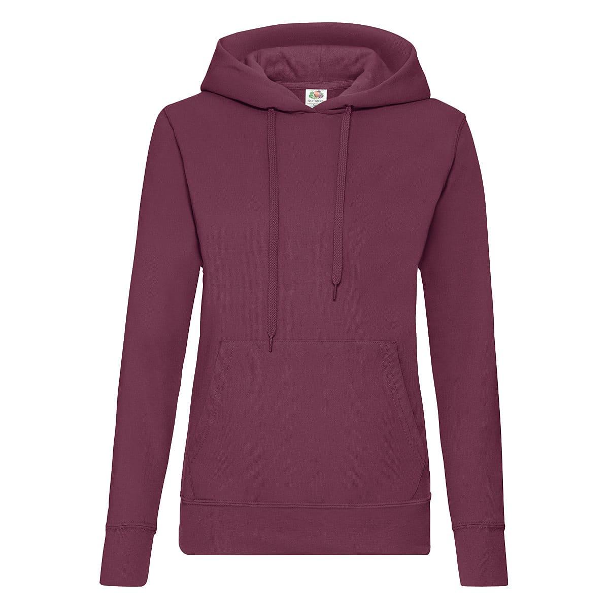 Fruit Of The Loom Lady-Fit Classic Hoodie in Burgundy (Product Code: 62038)