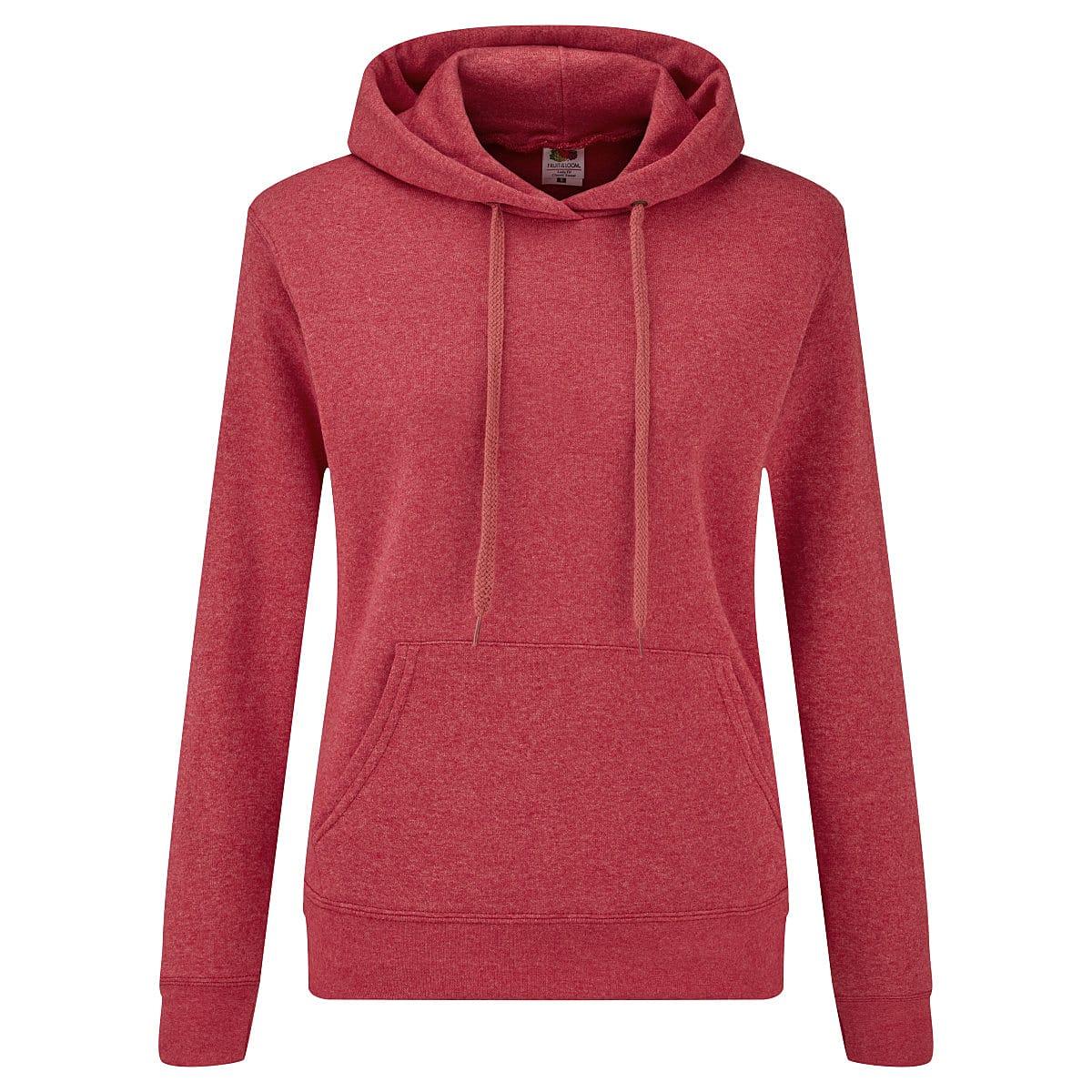 Fruit Of The Loom Lady-Fit Classic Hoodie in Vintage Heather Red (Product Code: 62038)