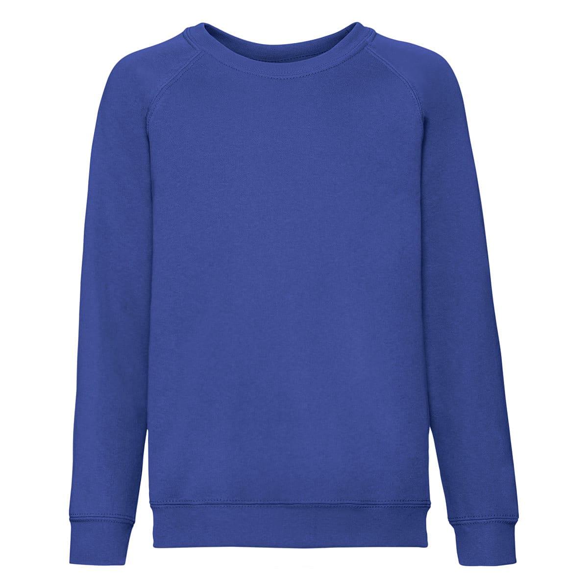 Fruit Of The Loom Childrens Raglan Sleeve Sweatshirt in Royal Blue (Product Code: 62039)